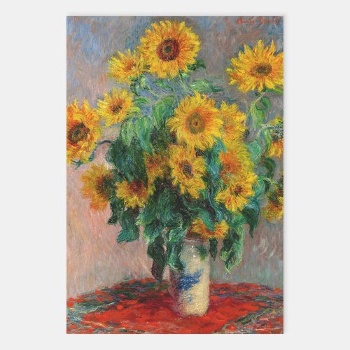 Claude Monet _ Bouquet of Sunflowers Wrapping Paper Sheets
