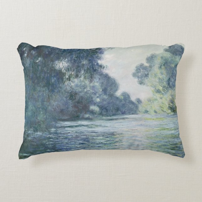 Claude Monet | Branch of the Seine near Giverny Decorative Pillow (Front)