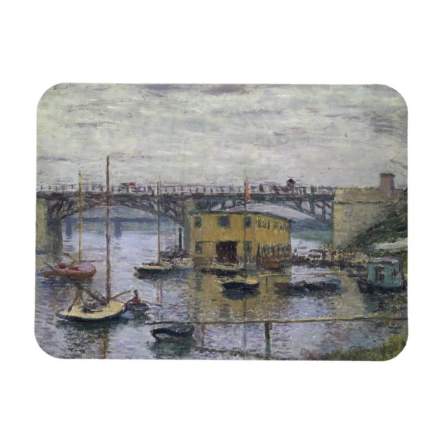 Claude Monet - Bridge at Argenteuil on a Gray Day Magnet (Horizontal)