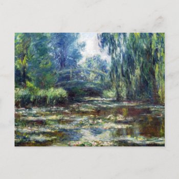 Claude Monet Bridge Over Water Lily Pond Postcard by unique_cases at Zazzle