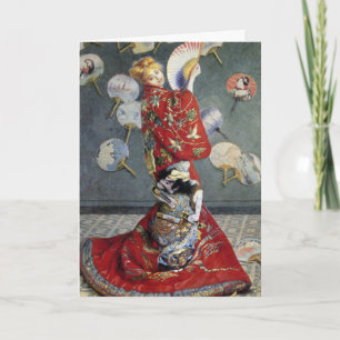 Claude Monet Camille in Red Japanese Kimono Art Card