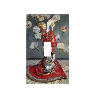 Claude Monet Camille in Red Japanese Kimono Art Light Switch Cover