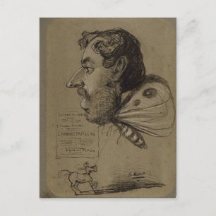 Claude Monet Caricature of Jules Didier c. 1860 Te Postcard