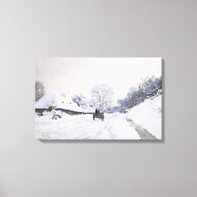 Claude Monet - Cart on the Snowy Road at Honfleur Canvas Print (Front)