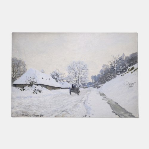 Claude Monet _ Cart on the Snowy Road at Honfleur Doormat