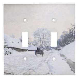Claude Monet - Cart on the Snowy Road at Honfleur Light Switch Cover