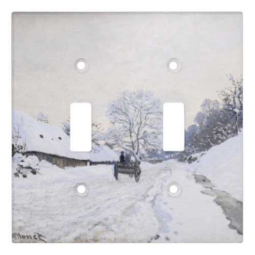 Claude Monet _ Cart on the Snowy Road at Honfleur Light Switch Cover