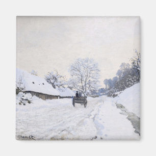 Claude Monet - Cart on the Snowy Road at Honfleur Magnet