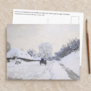 Claude Monet - Cart on the Snowy Road at Honfleur Postcard