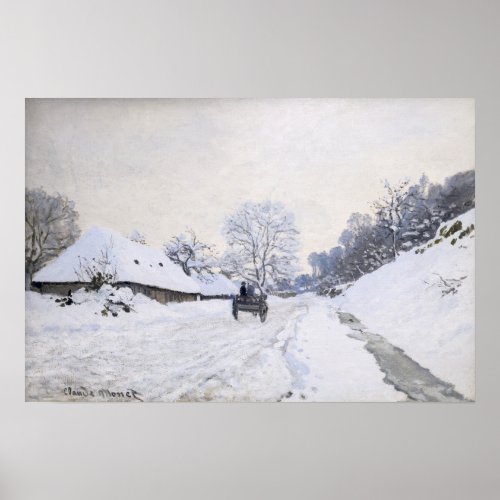 Claude Monet _ Cart on the Snowy Road at Honfleur Poster