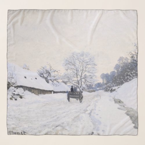 Claude Monet _ Cart on the Snowy Road at Honfleur Scarf