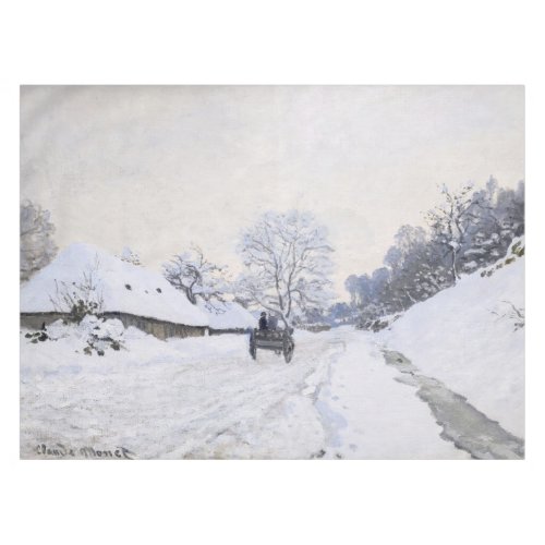 Claude Monet _ Cart on the Snowy Road at Honfleur Tablecloth