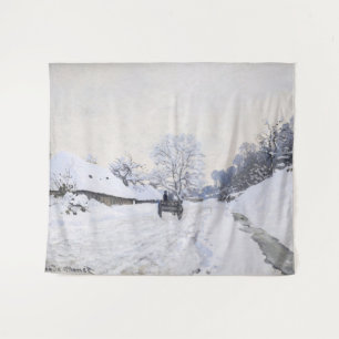 Claude Monet - Cart on the Snowy Road at Honfleur Tapestry