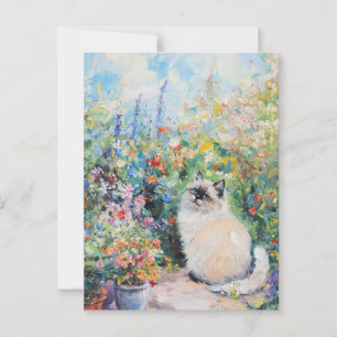 Claude Monet Cat Vintage Postcard
