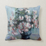 Claude Monet Chrysanthemums Throw Pillow<br><div class="desc">A vase of Chrysanthemums as painted by Claude Monet.</div>