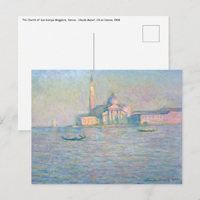 Claude Monet - Church of San Giorgio Maggiore Postcard (Front/Back)
