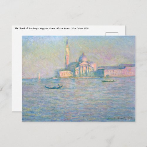 Claude Monet _ Church of San Giorgio Maggiore Postcard