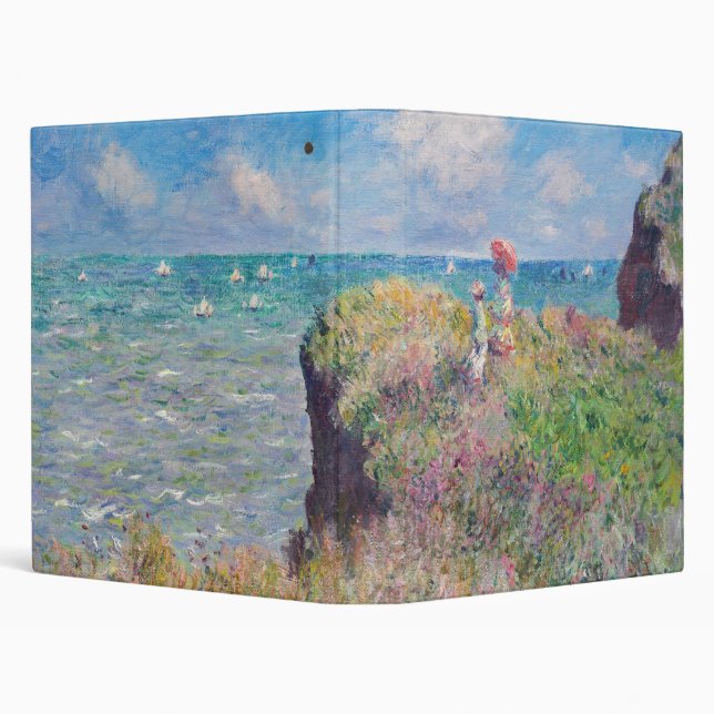 Claude Monet - Cliff Walk at Pourville 3 Ring Binder (Background)