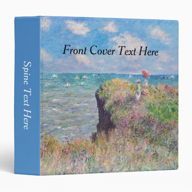 Claude Monet - Cliff Walk at Pourville 3 Ring Binder (Front/Spine)
