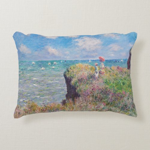 Claude Monet _ Cliff Walk at Pourville Accent Pillow