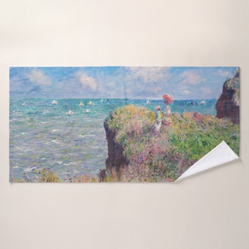 Claude Monet _ Cliff Walk at Pourville Bath Towel Set