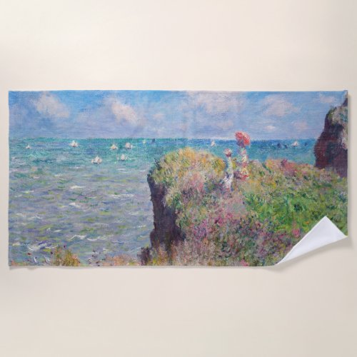 Claude Monet _ Cliff Walk at Pourville Beach Towel