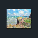 Claude Monet Cliff Walk at Pourville Canvas Print<br><div class="desc">Two women stand atop a cliff by the sea as painted by Claude Monet.</div>