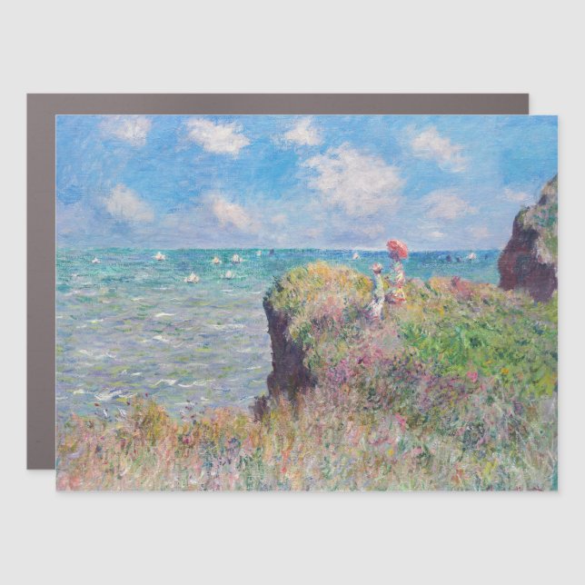 Claude Monet - Cliff Walk at Pourville Car Magnet (Front)