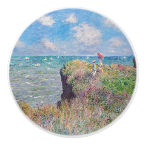 Claude Monet _ Cliff Walk at Pourville Ceramic Knob