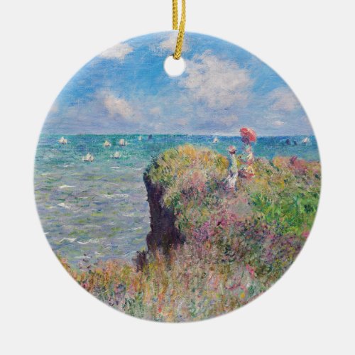 Claude Monet _ Cliff Walk at Pourville Ceramic Ornament