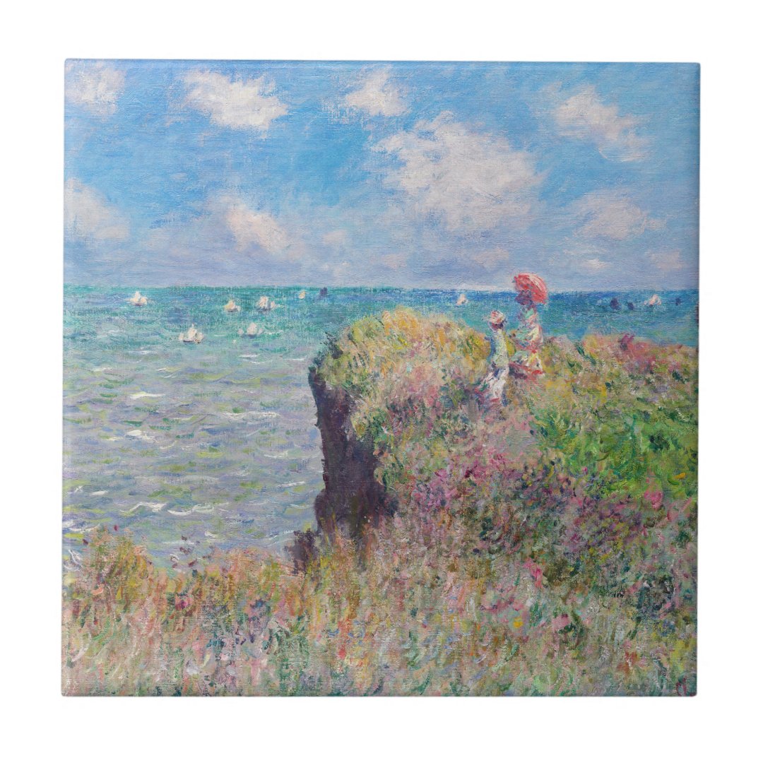 Claude Monet - Cliff Walk at Pourville Ceramic Tile | Zazzle