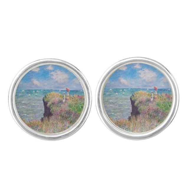 Claude Monet - Cliff Walk at Pourville Cufflinks (Front)