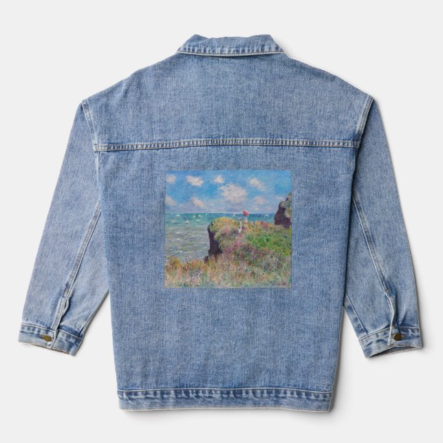 Claude Monet - Cliff Walk at Pourville Denim Jacket (Back)