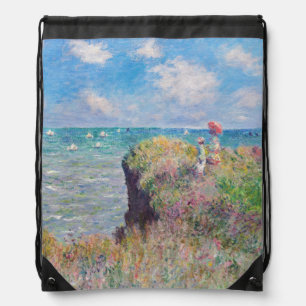 Claude Monet - Cliff Walk at Pourville Drawstring Bag