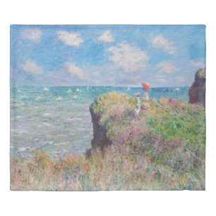 Claude Monet - Cliff Walk at Pourville Duvet Cover