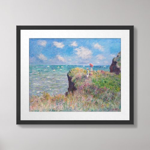 Claude Monet _ Cliff Walk at Pourville Framed Art