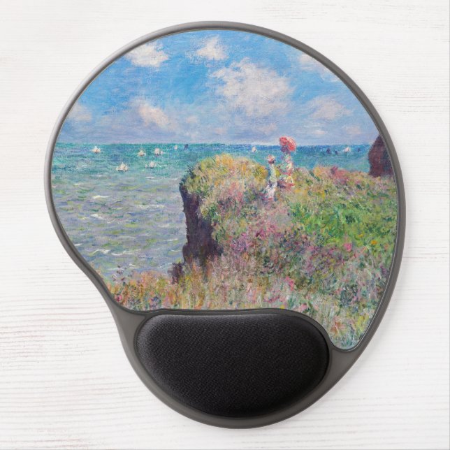 Claude Monet - Cliff Walk at Pourville Gel Mouse Pad (Front)