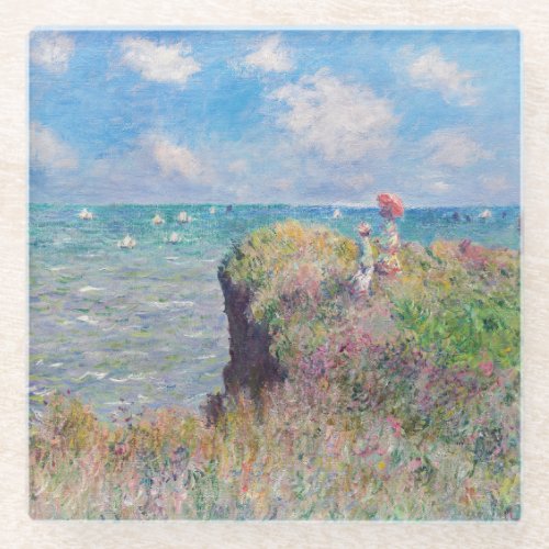 Claude Monet _ Cliff Walk at Pourville Glass Coaster