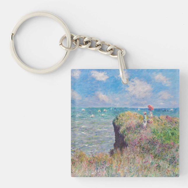 Claude Monet - Cliff Walk at Pourville Keychain (Front)