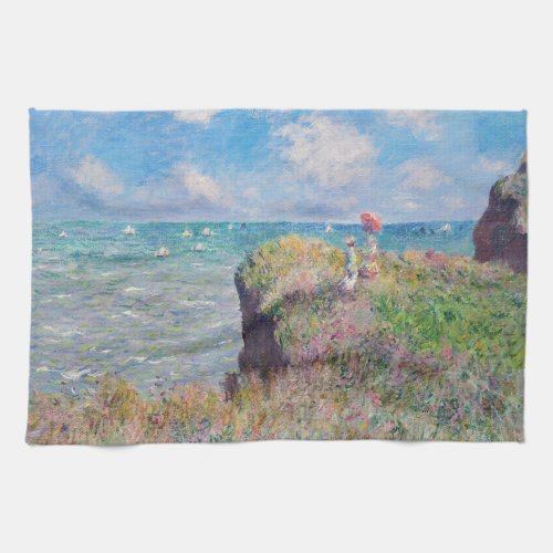 Claude Monet _ Cliff Walk at Pourville Kitchen Towel