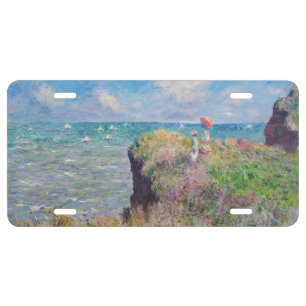 Claude Monet - Cliff Walk at Pourville License Plate