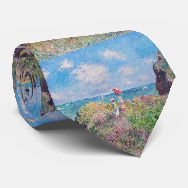 Claude Monet - Cliff Walk at Pourville Neck Tie (Rolled)