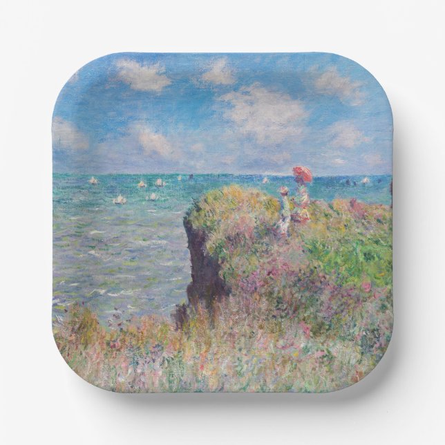 Claude Monet - Cliff Walk at Pourville Paper Plates (Front)
