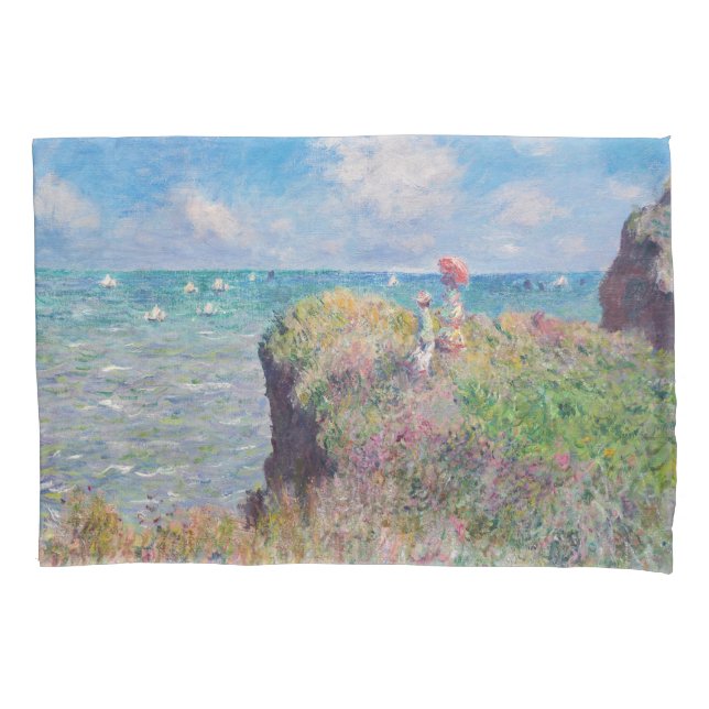 Claude Monet - Cliff Walk at Pourville Pillow Case (Front)