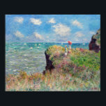 Claude Monet Cliff Walk at Pourville Poster<br><div class="desc">Two women stand atop a cliff by the sea as painted by Claude Monet.</div>
