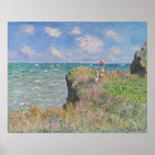 Claude Monet Cliff Walk at Pourville Poster