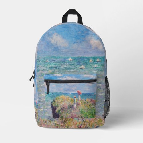 Claude Monet _ Cliff Walk at Pourville Printed Backpack