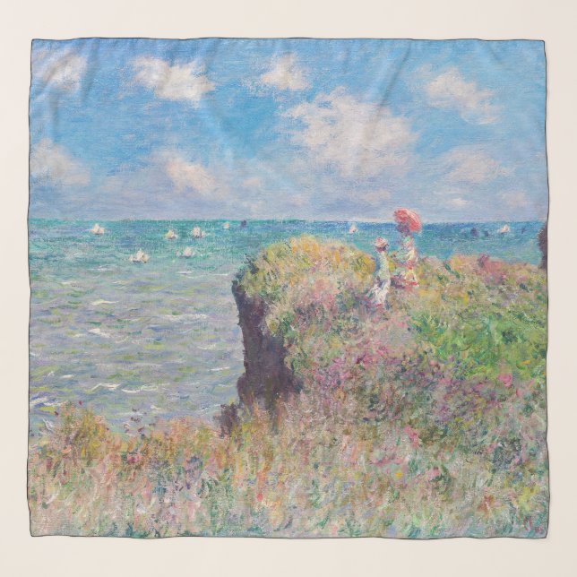 Claude Monet - Cliff Walk at Pourville Scarf (Front (Horizontal))