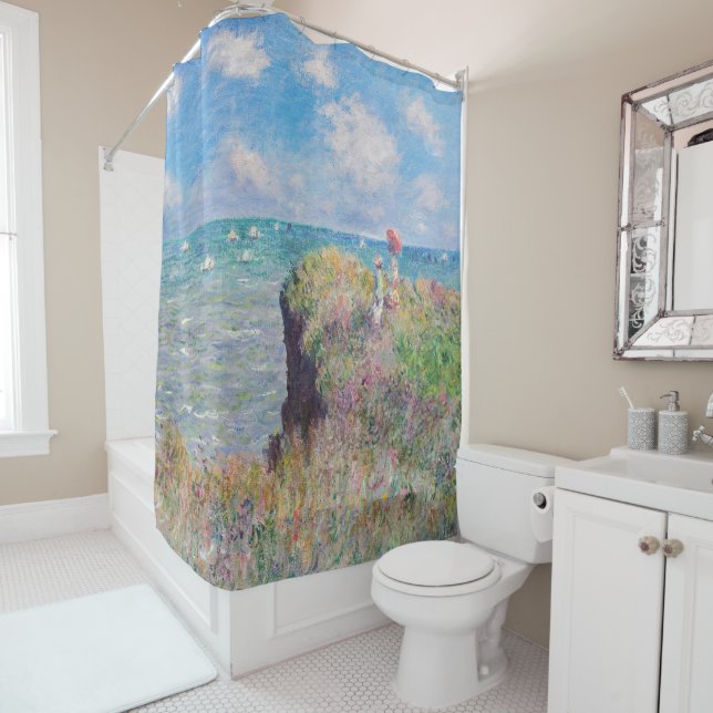 Claude Monet - Cliff Walk at Pourville Shower Curtain (In Situ)