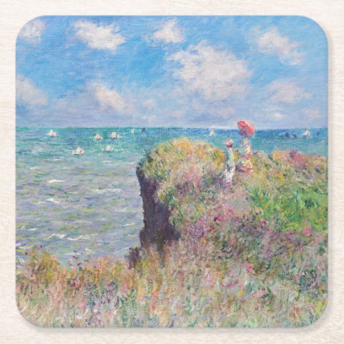 Claude Monet _ Cliff Walk at Pourville Square Paper Coaster